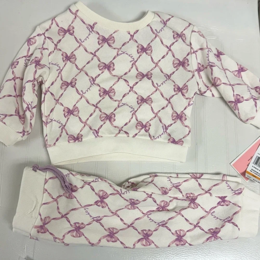 Juicy Couture Kids Set with Pink Bow Design